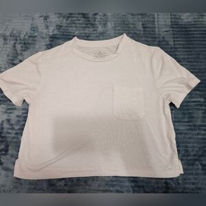 ANTONIO MELANI White Crop Boxy Short Sleeve cropped T-Shirt with pocket!